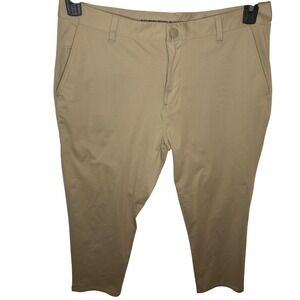 RHONE Commuter Slim Pants Khaki Men's Size 34x25  Polyester Stretch Travel Work